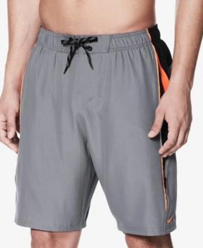 Shop Nike Men's Colorblocked 9" Volley Shorts In Gunsmoke