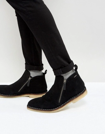Shop Kg Kurt Geiger Otis Suede Zip Boots In Black - Black