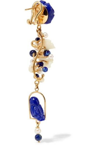 Shop Of Rare Origin Nesters Gold Vermeil Multi-stone Earrings In Blue