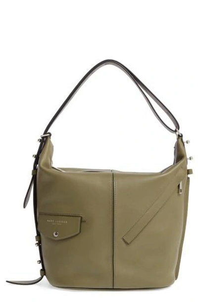 Shop Marc Jacobs The Sling Convertible Leather Hobo - Green In Army Green