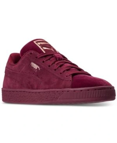 Shop Puma Women's Suede Classic Velvet Casual Sneakers From Finish Line In Cordovan