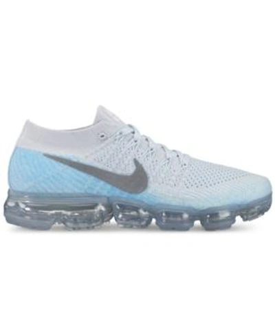 Shop Nike Women's Air Vapormax Flyknit Running Sneakers From Finish Line In Pure Platinum/metallic Si