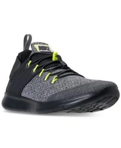 Shop Nike Men's Free Run Commuter 2017 Wide Running Sneakers From Finish Line In Anthracite/barely Volt-wo
