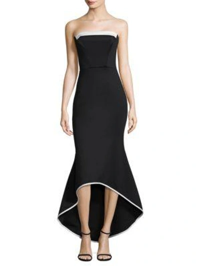 Shop Black Halo Dylan Colorblock Gown In Black