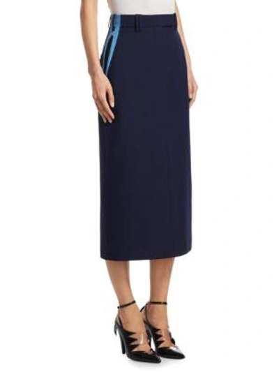 Shop Calvin Klein 205w39nyc Uniform Midi Skirt In Marine