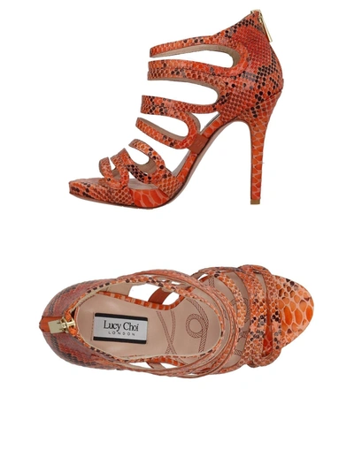 Shop Lucy Choi London Sandals In Orange