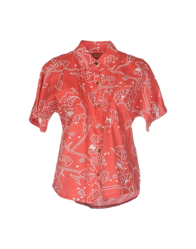 Shop Current Elliott Floral Shirts & Blouses In Red