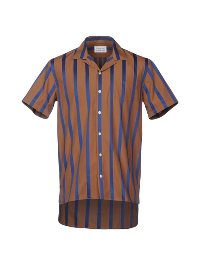 Shop Libertine-libertine Striped Shirt In Cocoa
