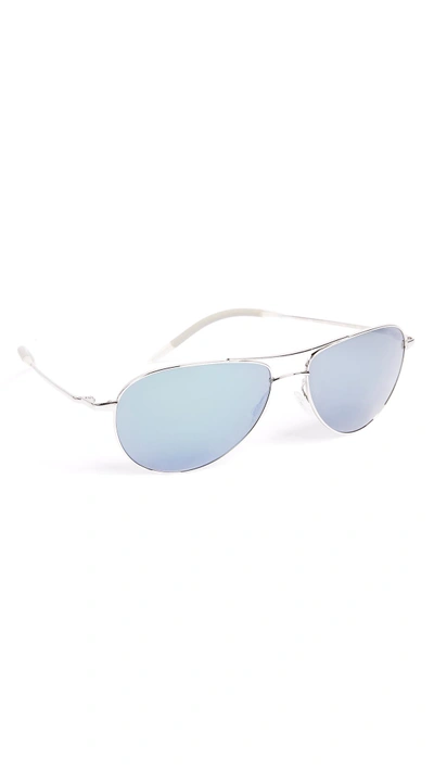 Shop Oliver Peoples Benedict Sunglasses In Blue Mirror