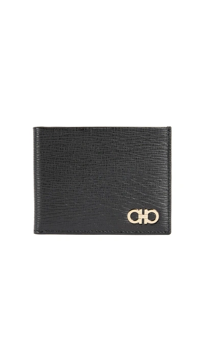 Shop Ferragamo Revival Bifold Wallet In Black/gold