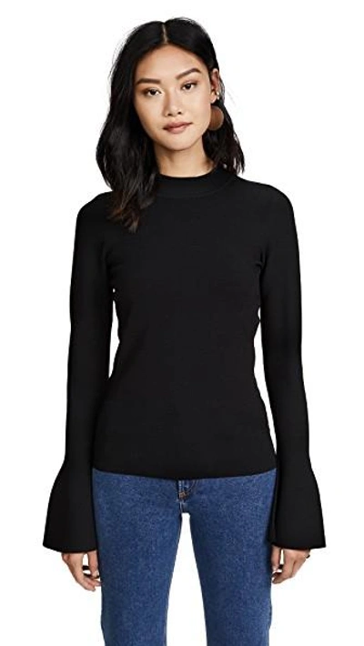 Shop Diane Von Furstenberg Flare Sleeve Sweater In Black