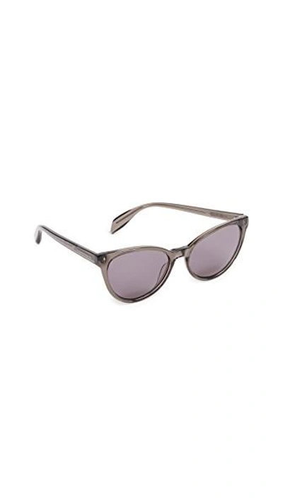 Shop Alexander Mcqueen Cat Eye Sunglasses In Black/grey