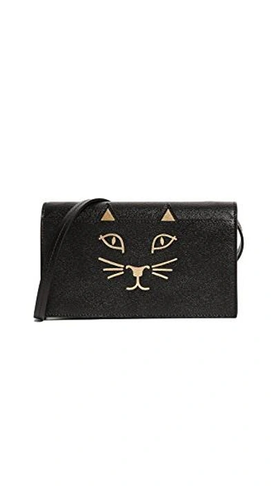 Shop Charlotte Olympia Feline Purse In Black