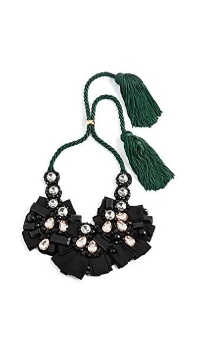 Shop Lizzie Fortunato Moonlight Bib Necklace In Black
