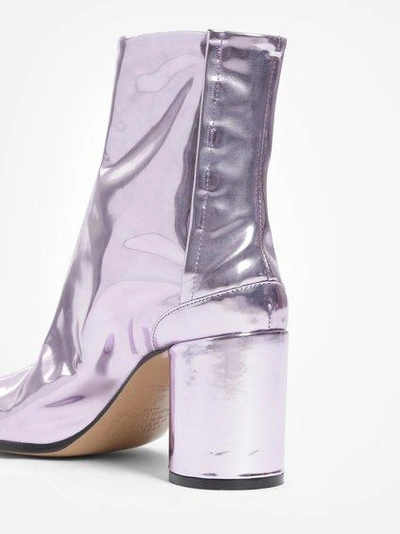 Shop Maison Margiela Women's Laminated Pink Tabi Boots