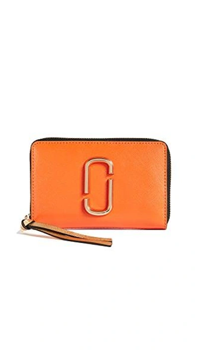 Shop Marc Jacobs Snapshot Small Standard Wallet In Orange Multi