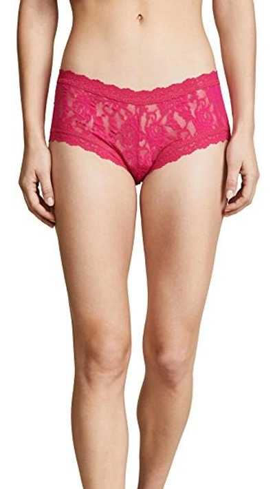 Shop Hanky Panky Signature Lace Boy Shorts In Bright Rose