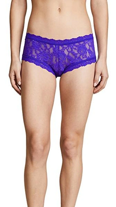 Shop Hanky Panky Signature Lace Boy Shorts In Electric Purple