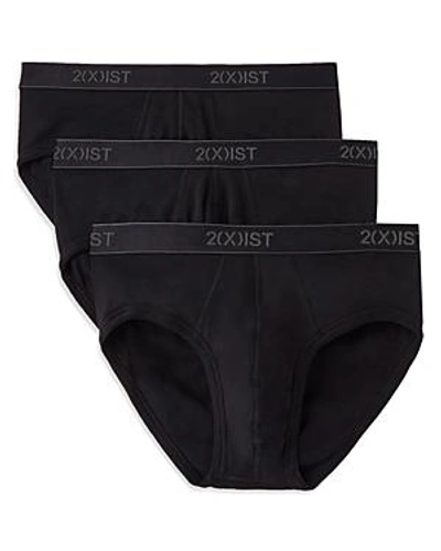 Shop 2(x)ist Cotton Contour Pouch Briefs, Pack Of 3 In Black New Heather