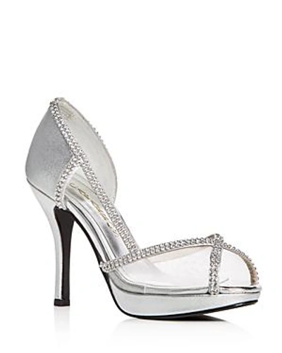 Shop Caparros Women's Kafka Embellished High-heel Platform Sandals In Metallic Silver