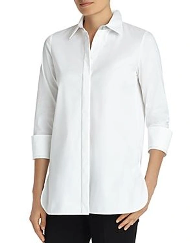 Shop Lafayette 148 Augusta Collar-detail Shirt In White