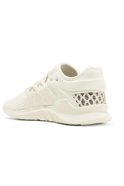 Shop Adidas Originals Eqt Racing Adv Faux Suede-trimmed Stretch-knit And Neoprene Sneakers In White