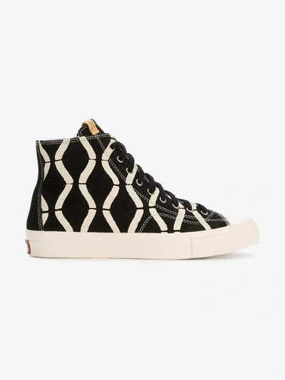 Shop Visvim Skagway Bamboo Hi Top Sneakers In Black