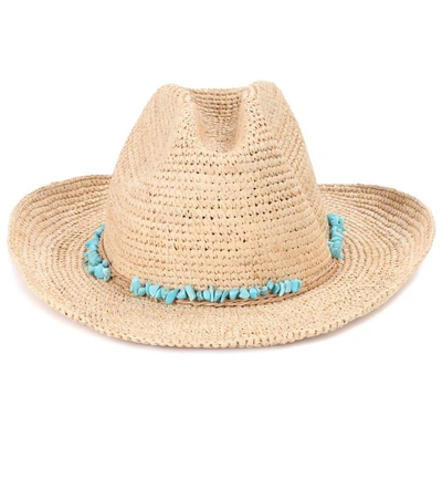 Shop Melissa Odabash Elle Raffia Hat In Beige