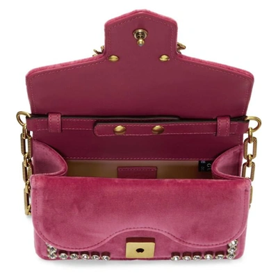 Shop Gucci Pink Mini Velvet Broadway Bag