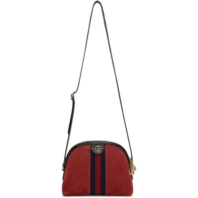 Shop Gucci Red Small Suede Ophidia Bag In 8670 Red