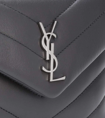 Shop Saint Laurent Toy Loulou Leather Shoulder Bag In Grey