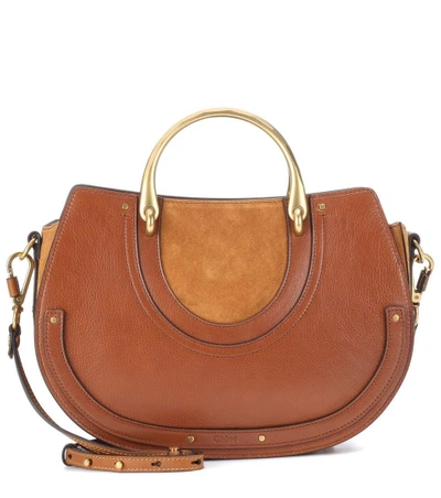 Shop Chloé Pixie Medium Leather And Suede Shoulder Bag In No