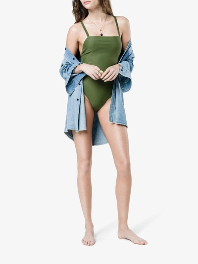 Shop Matteau Green The Ring Maillot Swimsuit