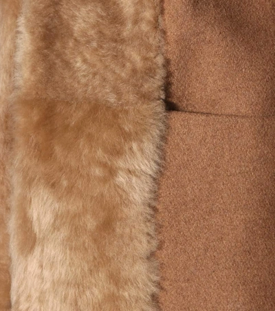 Shop See By Chloé Fur-trimmed Wool Coat In Brown