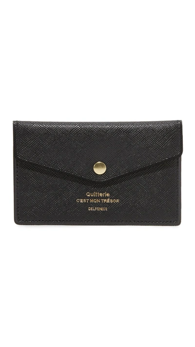Shop Delfonics Quitterie Card Case With Snap In Black