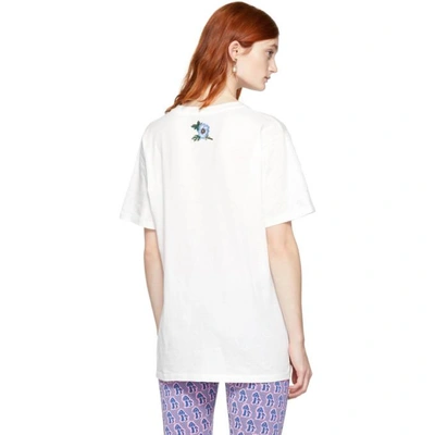 Shop Gucci White Floral Patch Logo T-shirt