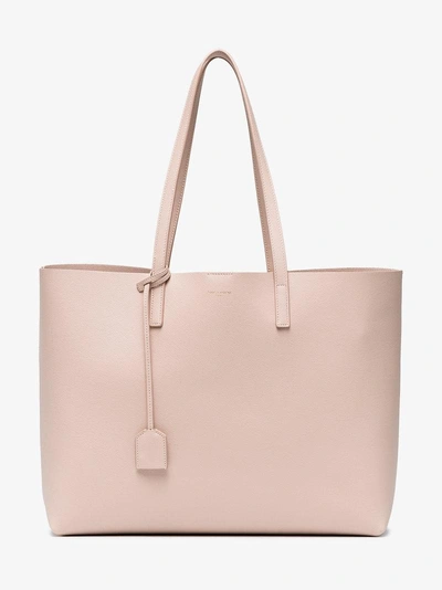 Shop Saint Laurent Pink Shopper Leather Tote Bag In Pink/purple
