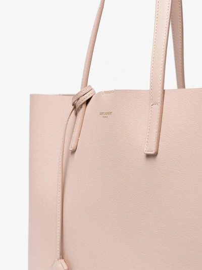 Shop Saint Laurent Pink Shopper Leather Tote Bag In Pink/purple