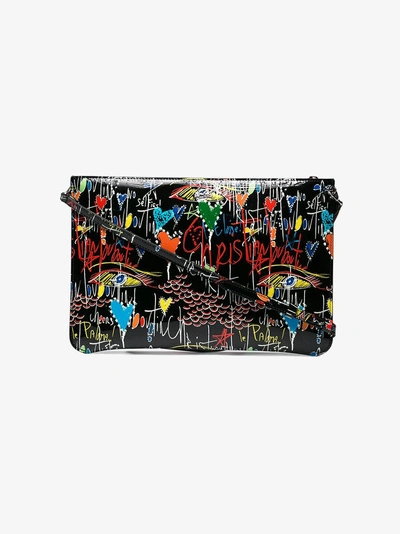 Shop Christian Louboutin Graffiti Patent Leather Clutch Bag In Black
