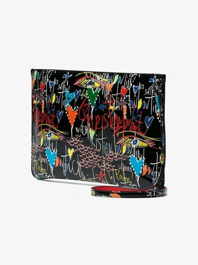 Shop Christian Louboutin Graffiti Patent Leather Clutch Bag In Black