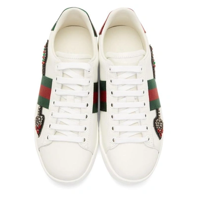 Shop Gucci White Bleeding Arrow Ace Sneakers