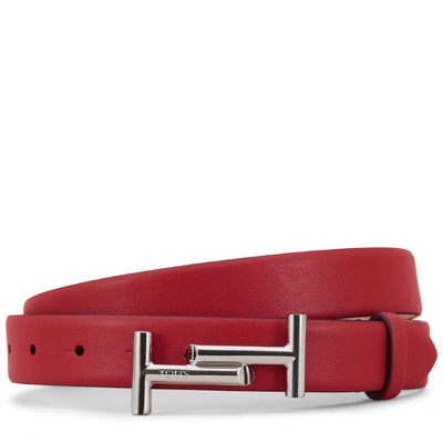 Shop Tod's Leather Belt In Red