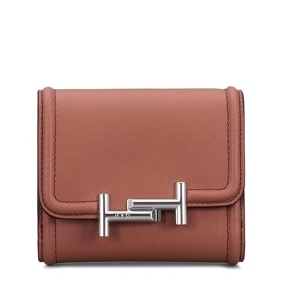 Shop Tod's Leather Purse In Brown