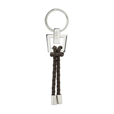 Shop Tod's Keychain In Leather In Brown