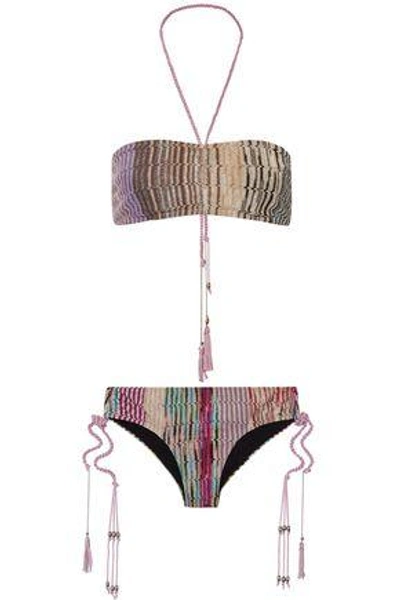 Shop Missoni Woman Mare Metallic Crochet-knit Bandeau Bikini Multicolor