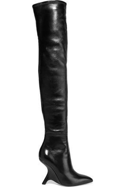 Shop Tom Ford Woman Leather Over-the-knee Boots Black