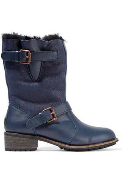 Shop Australia Luxe Collective Woman Easy Rider Shearling Boots Navy