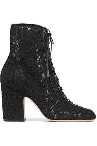 Shop Laurence Dacade Milly Lace-up Suede Ankle Boots In Black