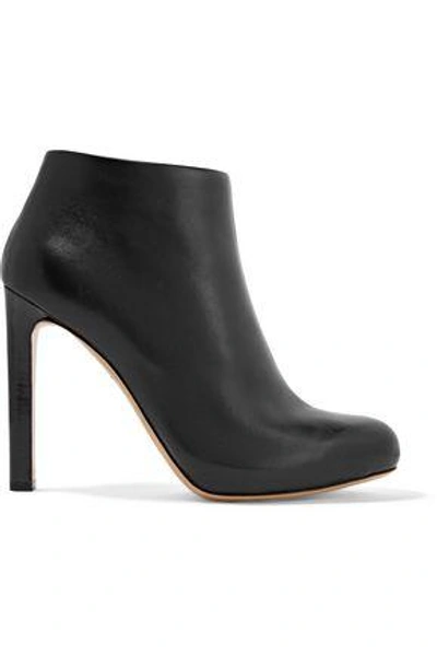Shop Ferragamo Woman Leather Ankle Boots Black