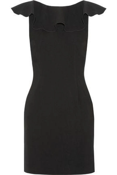 Shop Rachel Zoe Woman Deandrea Lace-paneled Ruffled Crepe Mini Dress Black